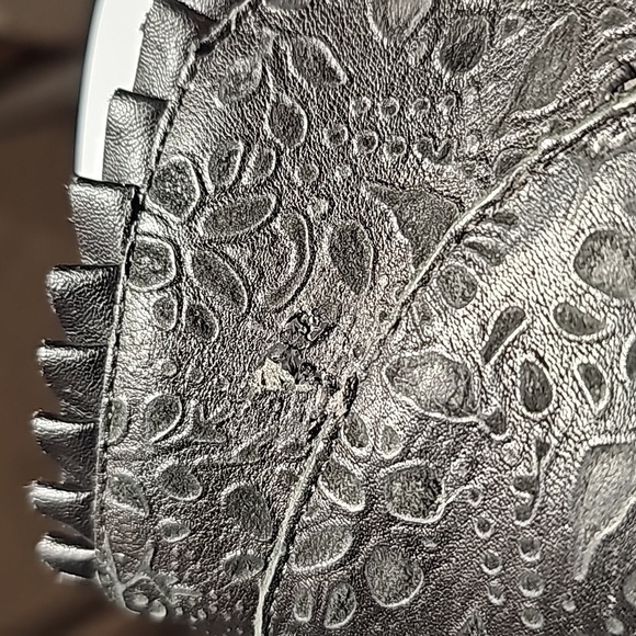 Alegria Hannah Delicut Black Embossed Leather Ankle Bootie Boots Size 40 Comfort - Picture 12 of 16